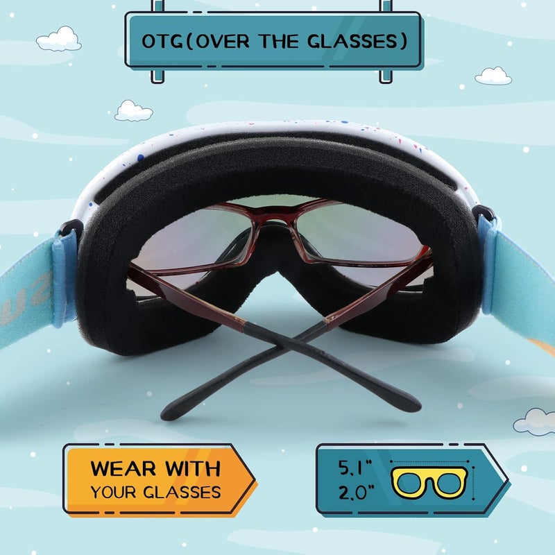Supertrip Kids Ski Goggles, Anti-Fog Snow Snowboard Goggles for Kids Boys Grils Youth Age 5-15 - Image 4